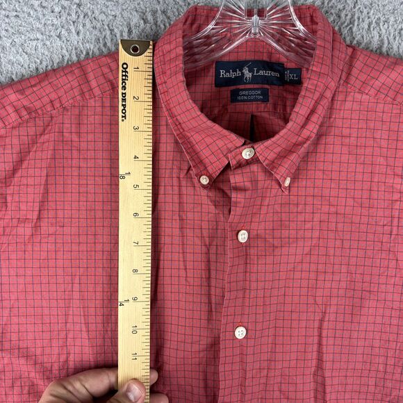 Ralph Lauren Greggor Shirt Men’s 2XL Red Button Down Long Sleeve - Picture 4 of 12